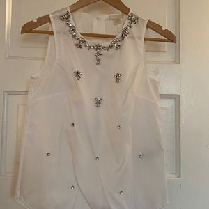 JCREW sleeveless blouse with rhinestone details